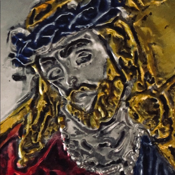 Glass paperweight with foil religious design - Picture 2 of 8